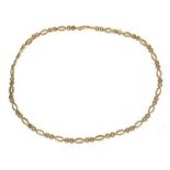 9ct gold fancy-link necklace, 14.8g approx