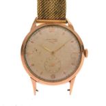 Longines - Circa 1960's gold-plated wristwatch, champagne dial with Arabic quarters and subsidiary