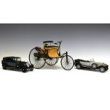 Three Franklin Mint precision die-cast model cars comprising: 1925 Rolls Royce Silver Ghost, 1928