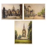Three etchings by C.T. Winter after the watercolours by Edward King - all signed in pencil, Albert