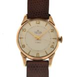 Smiths - Mid-size De Luxe wristwatch, champagne dial with Arabic even numbers, 17-jewel movement,