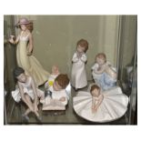 Six assorted Spanish Nao porcelain figures of ladies and children