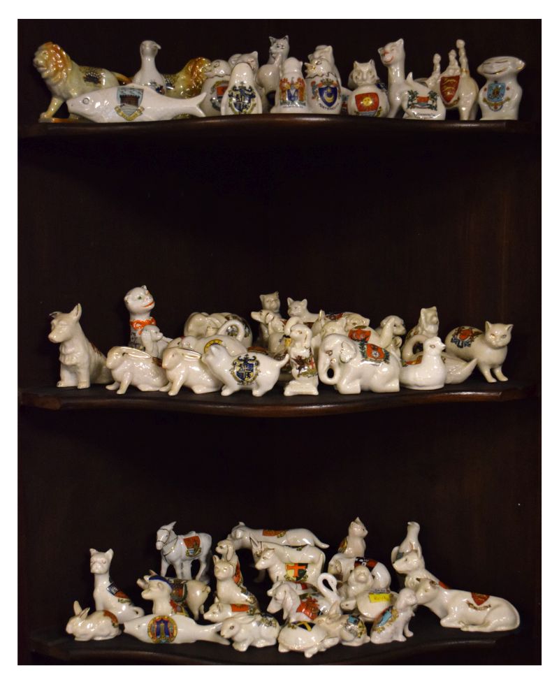 Large quantity of crested china animals