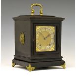 Early 20th Century German ebonised two train mantel or bracket clock, Winterhalder & Hoffmeier