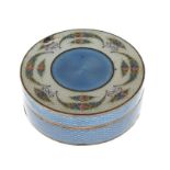 Continental silver and enamel trinket box, the lid with floral enamelled decoration, import marks