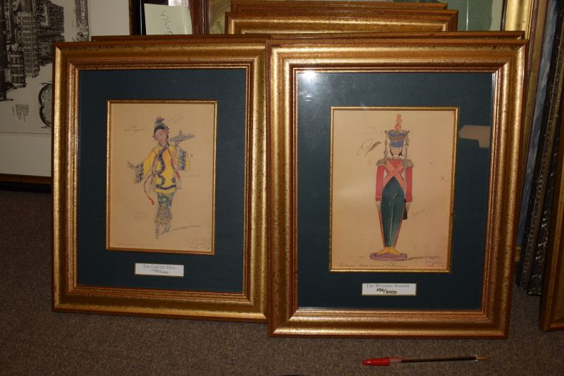 Set of eight limited edition prints - Original designs of the Bolshoi Nutcracker, 1919, numbered - Image 7 of 8