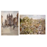 Louis Ward - Limited edition signed print 'The Abbey, Bath', 46cm x 31cm, 348/850, and Martin