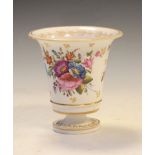 Early 19th Century English porcelain vase of campana form finely painted with flowers and insects,
