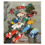 Collection of vintage Dinky die-cast model cars comprising: 22 Alfa Romeo, Morris 10 CWT van, 231