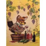 1970's/80's poster print of Basil Brush, 65cm x 45.5cm, framed