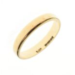 9ct gold wedding band, size S, 2.5g approx