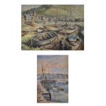 G.E. Drewitt - Oil on canvas - Aberystwyth Harbour, 48cm x 73cm, and one other monogrammed