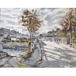 Modern oil on canvas - French river scene, bearing signature 'Claude Monet', 39.5cm x 49.5cm, in a