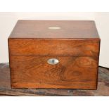 19th Century rosewood lady's work box, 28cm wide
