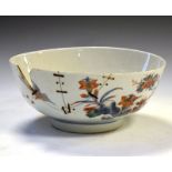 18th Century Chinese Canton Famille Verte porcelain punch bowl, decorated in iron-red, underglaze