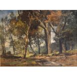 Oliver Hall - Oil on canvas - 'Through The Woods', signed, in a later gilt frame, 53cm x 75cm