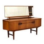 1960's period teak 'Remploy' dressing table with mirror over, fitted two drawers and two cupboard