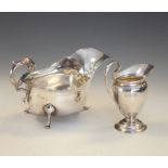 George V silver sauce boat with flared rim, Birmingham 1924, together with a Victorian silver