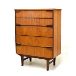 1960's period teak 'Remploy' chest of five drawers, 154cm wide