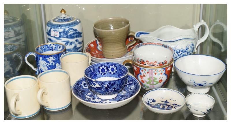 Group of 18th-20th Century ceramics to include; 18th Century blue and white porcelain sauce boat,