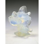 Sabino - Art Deco opalescent glass bird group modelled as three birds in flight, moulded mark '