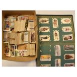 Collection of cigarette and trade cards featuring examples of Players, Wills, Brooke Bond, etc, in