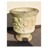 Large reconstituted garden urn, 41.5cm diameter x 45cm high