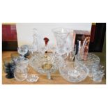 Quantity of cut glass and other table glass etc