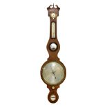 Mid 19th Century inlaid mahogany-cased wheel barometer, P. Bianchi, Blandford, the 10-inch