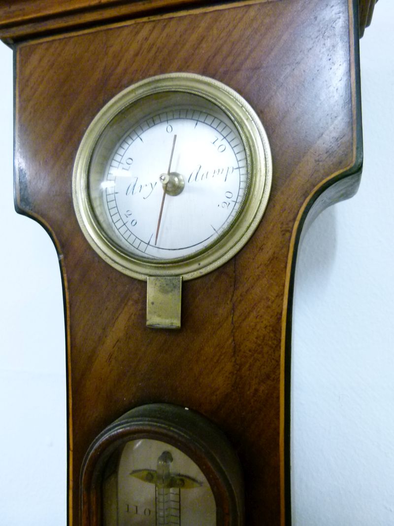 Mid 19th Century inlaid mahogany-cased wheel barometer, P. Bianchi, Blandford, the 10-inch - Image 7 of 9