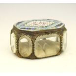 Late 19th/early 20th Century Continental micromosaic trinket box, the hinged canted oblong cover