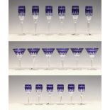 Waterford crystal - Clarendon Cobalt Collection nine boxed drinking glass sets comprising: three