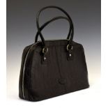 Mulberry Congo black leather handbag, having two leather handles, Mulberry monogrammed inner liner