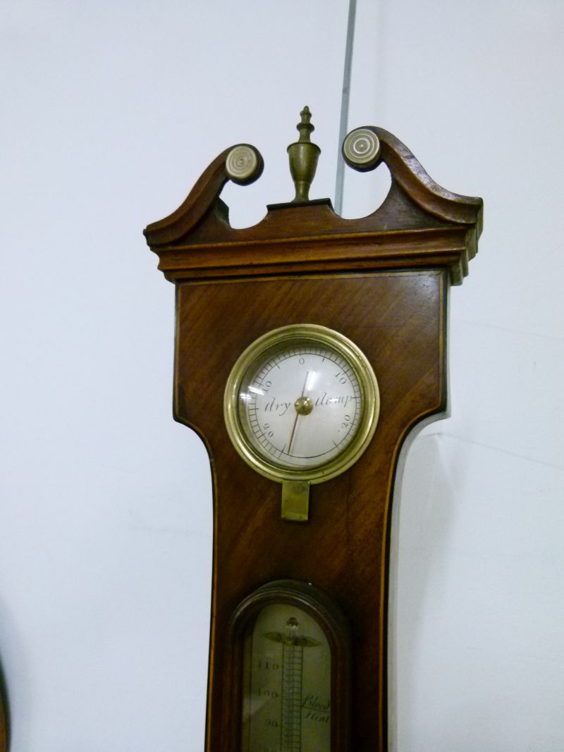 Mid 19th Century inlaid mahogany-cased wheel barometer, P. Bianchi, Blandford, the 10-inch - Image 2 of 9