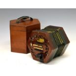 Lachenal & Co - 19th Century rosewood concertina accordion, of typical pierced hexagonal design with