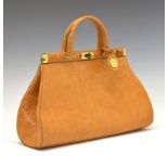 Mulberry brown Congo leather Gladstone handbag, having twist lock and add-on shoulder strap, with