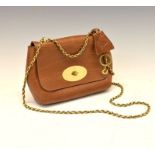 Mulberry medium Lily leather bag, having crocodile effect design, woven leather and chain strap, and