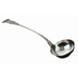 William IV silver soup ladle having classical shell decoration, London 1833, sponsors mark of