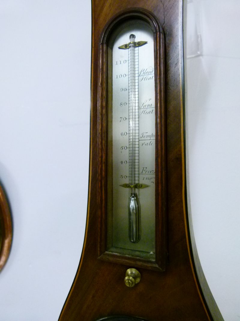 Mid 19th Century inlaid mahogany-cased wheel barometer, P. Bianchi, Blandford, the 10-inch - Image 3 of 9