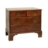 George III oak chest of drawers, the moulded rectangular top over two short and two graduated long