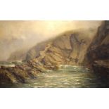 Arthur Wilde Parsons (1854-1931) - Oil on canvas - Figures on a rocky coastal promontory, signed
