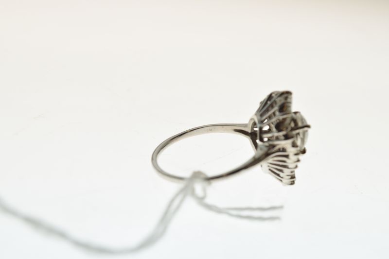 Diamond ballerina cluster ring, the white mount with indistinct mark, the central pendeloque cut - Image 7 of 7
