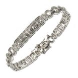 Diamond set 18ct white gold Art Deco style bracelet, set throughout with a total of one hundred