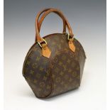 1960's/70's Louis Vuitton leather Bowling bag, having double shoulder strap and LV monogram