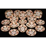 Royal Crown Derby Imari pattern part dessert service, comprising: a lobed oval serving dish, 29cm