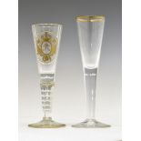 From the table service of the German Emperor Kaiser Wilhelm II - a champagne glass, of the
