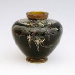 Japanese Meiji period cloisonné enamel vase, in the manner of Hayashi Kodenji (1831-1915), the