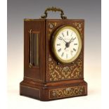 19th Century Swiss inlaid rosewood mantel clock, Jean-Francois Bautte et Cie, a Genève, the signed