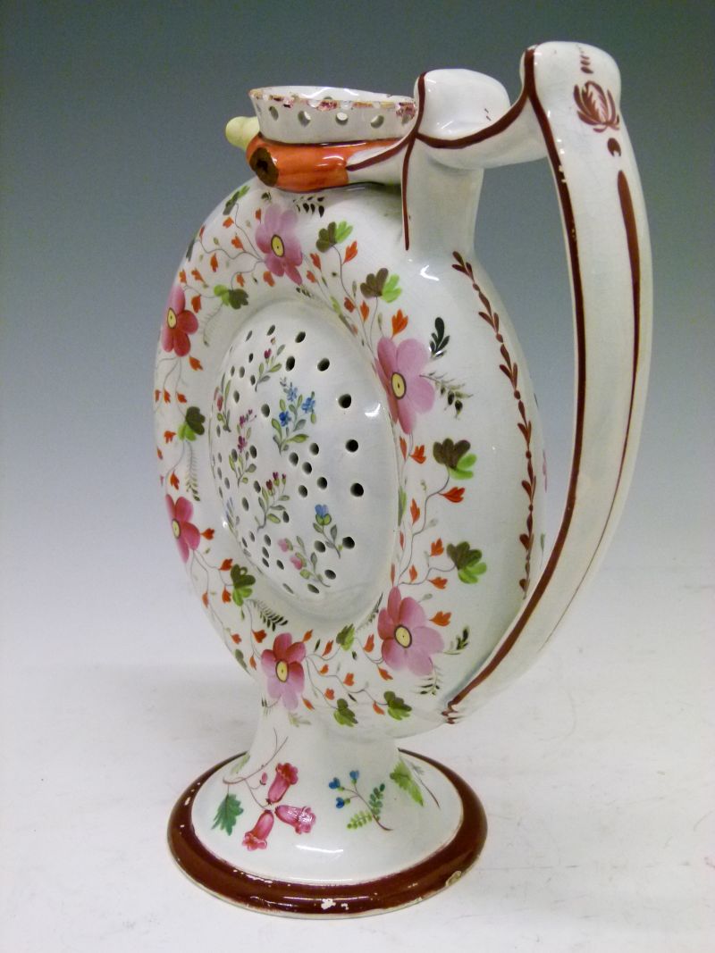 Late 18th/early 19th Century pearlware puzzle jug, attributed to Hartley, Greens & Co (Leeds), of - Image 4 of 10