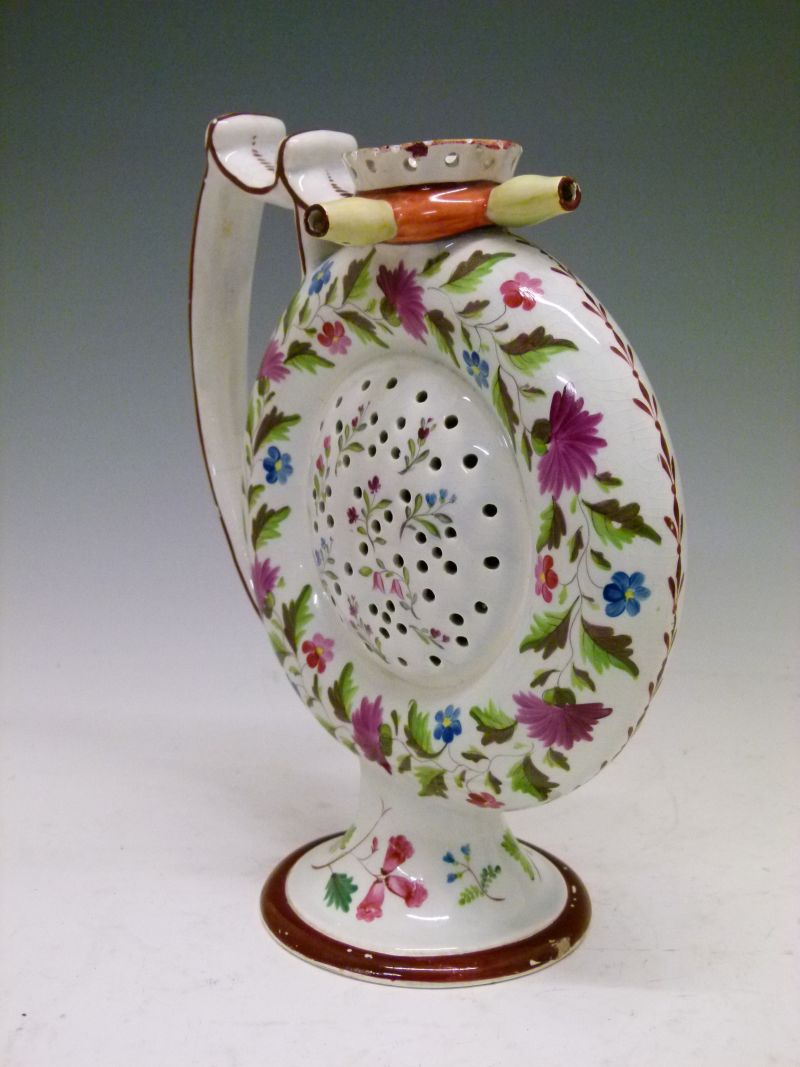 Late 18th/early 19th Century pearlware puzzle jug, attributed to Hartley, Greens & Co (Leeds), of - Image 2 of 10